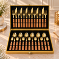 Royal Wood 24 Pcs Gold Cutlery Set