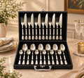 Hammered Champagne Gold Cutlery Set – 24 Pcs