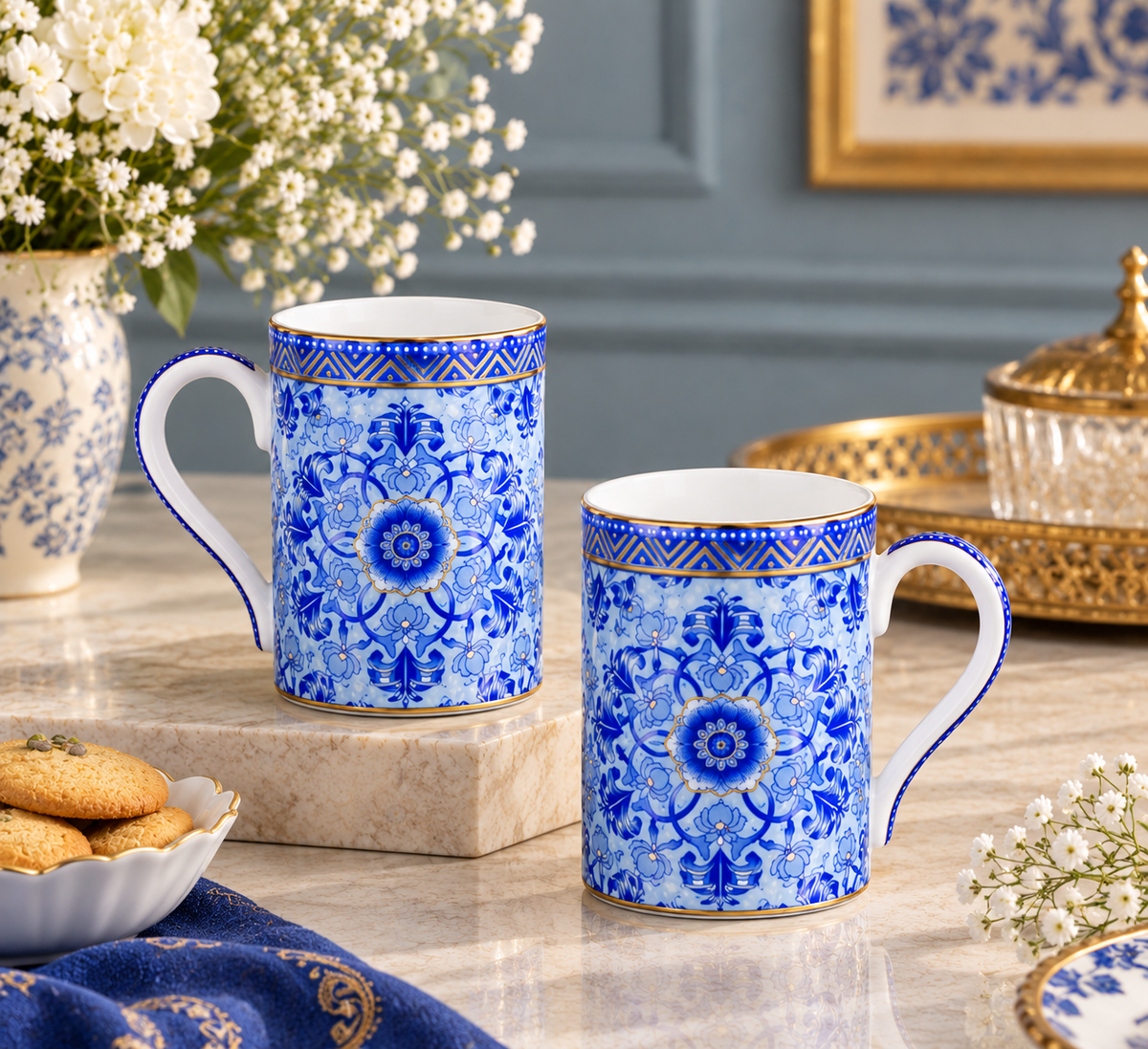 SOB Light blue shade Mug Set of 6 – Celeste Artesano