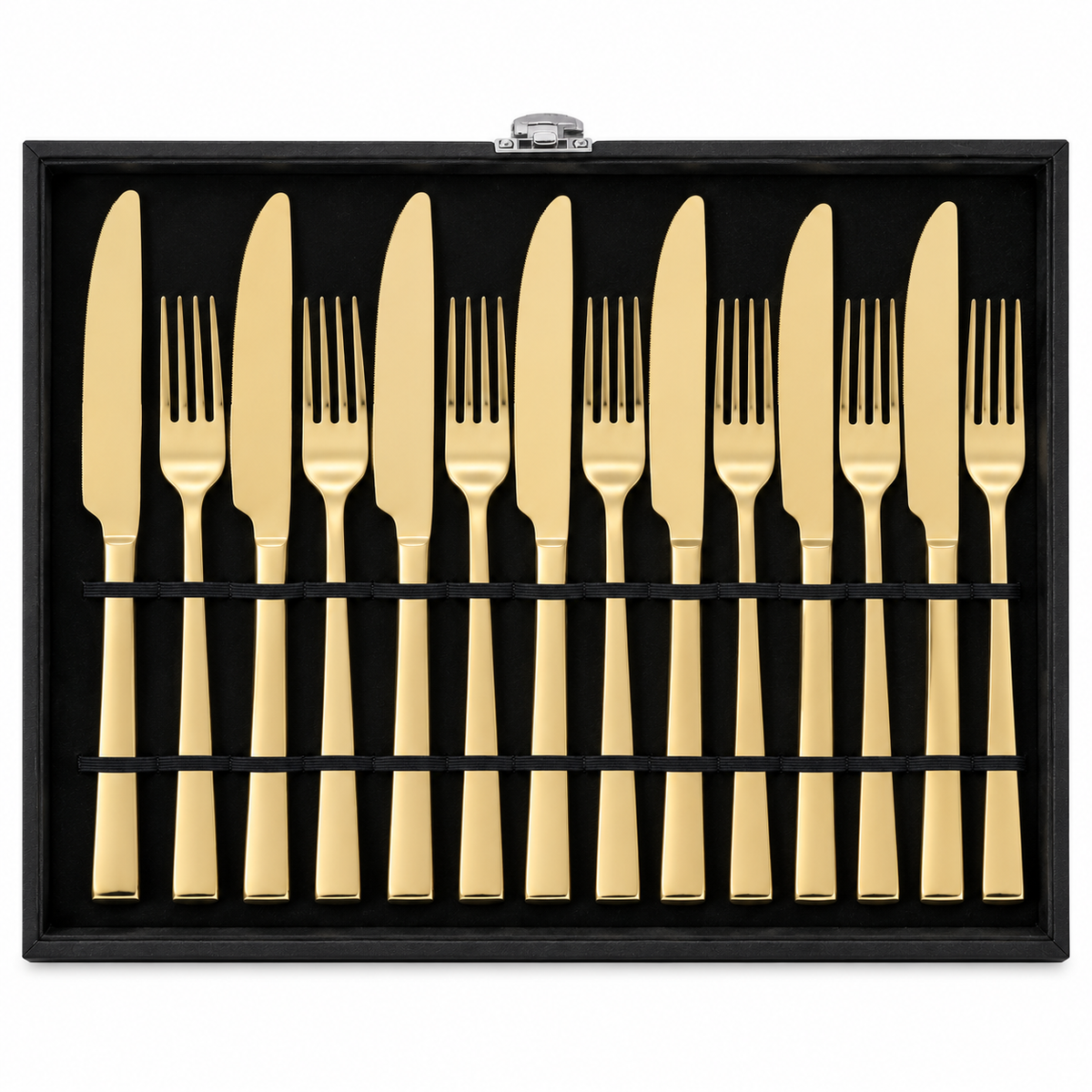 Classic Sleek Gold Cutlery Set – 24 Pcs