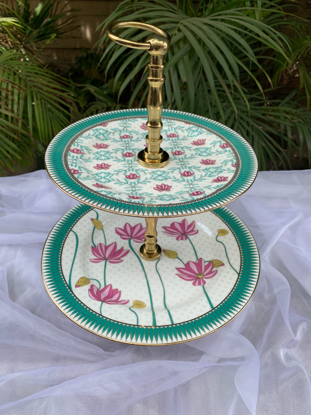 Lotus Two-Tier Stand – Premium Floral Collection