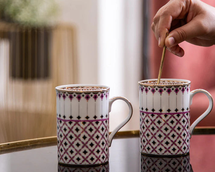 Pink & Purpel Mug Set of 6