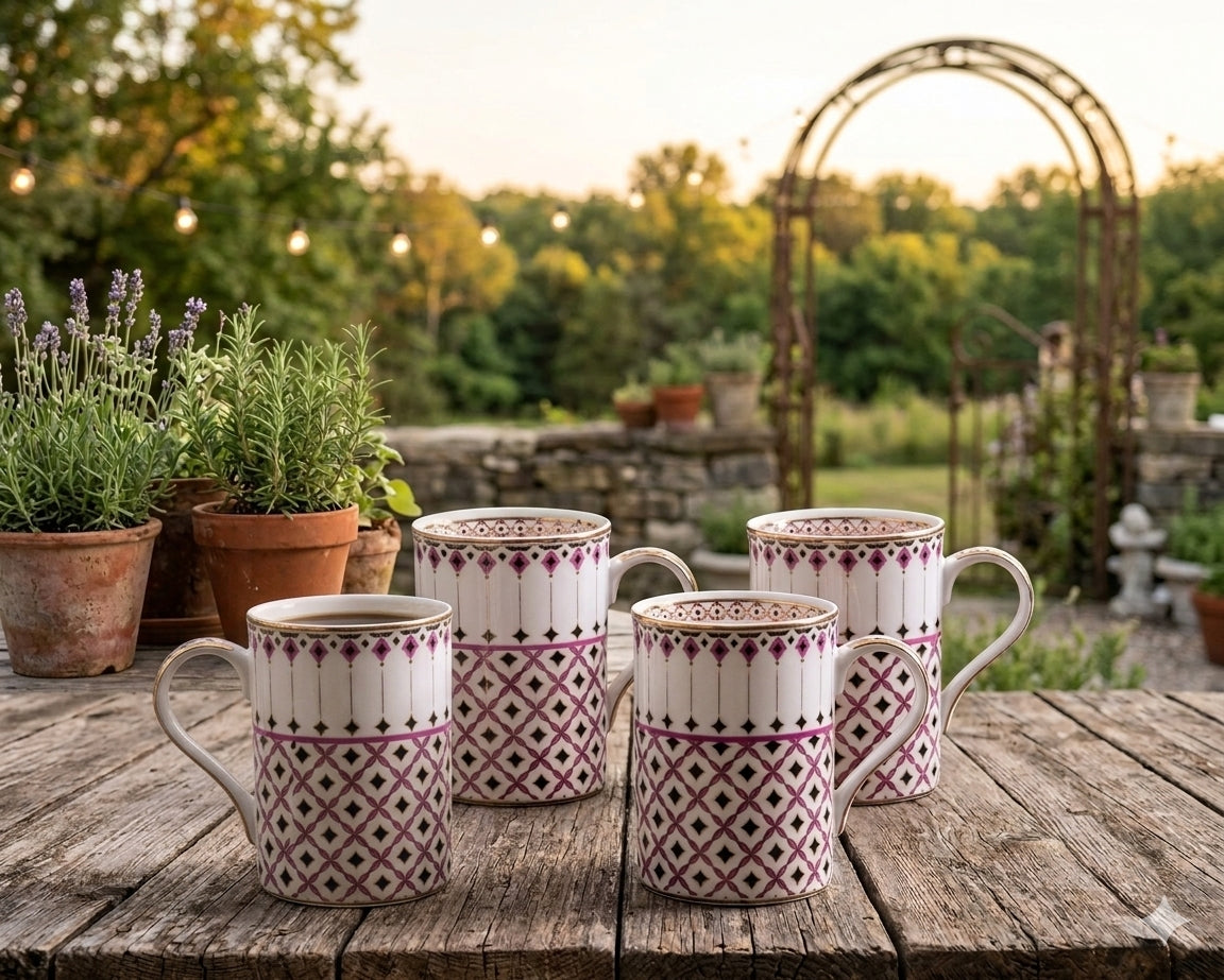 Pink & Purpel Mug Set of 6