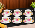 Pink Flora 6 Cup-Saucer Sets – Celeste Artesano