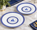 Elephant Blue & White Ceramic Charger Plate – 12 Inch